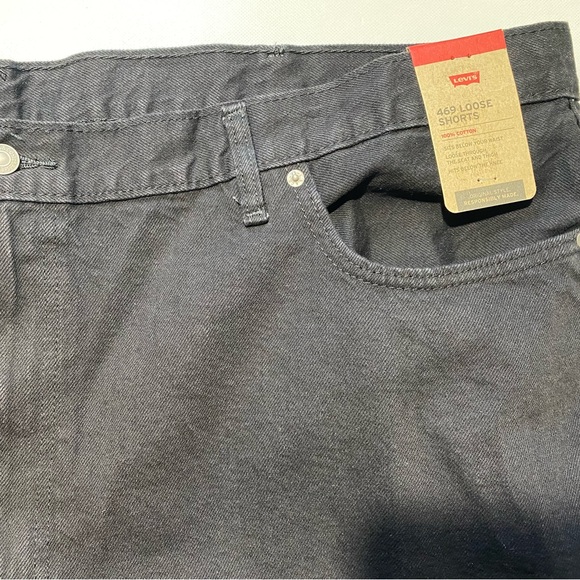 NEW Size 50 Big Levi’s 469 Loose-Fit Thigh Denim Shorts Cotton Black - Picture 4 of 10